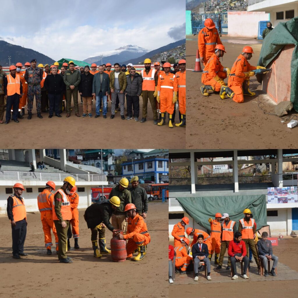 NDRF conducts Mock Drill on Earthquake, Landslide & fire incident in Doda